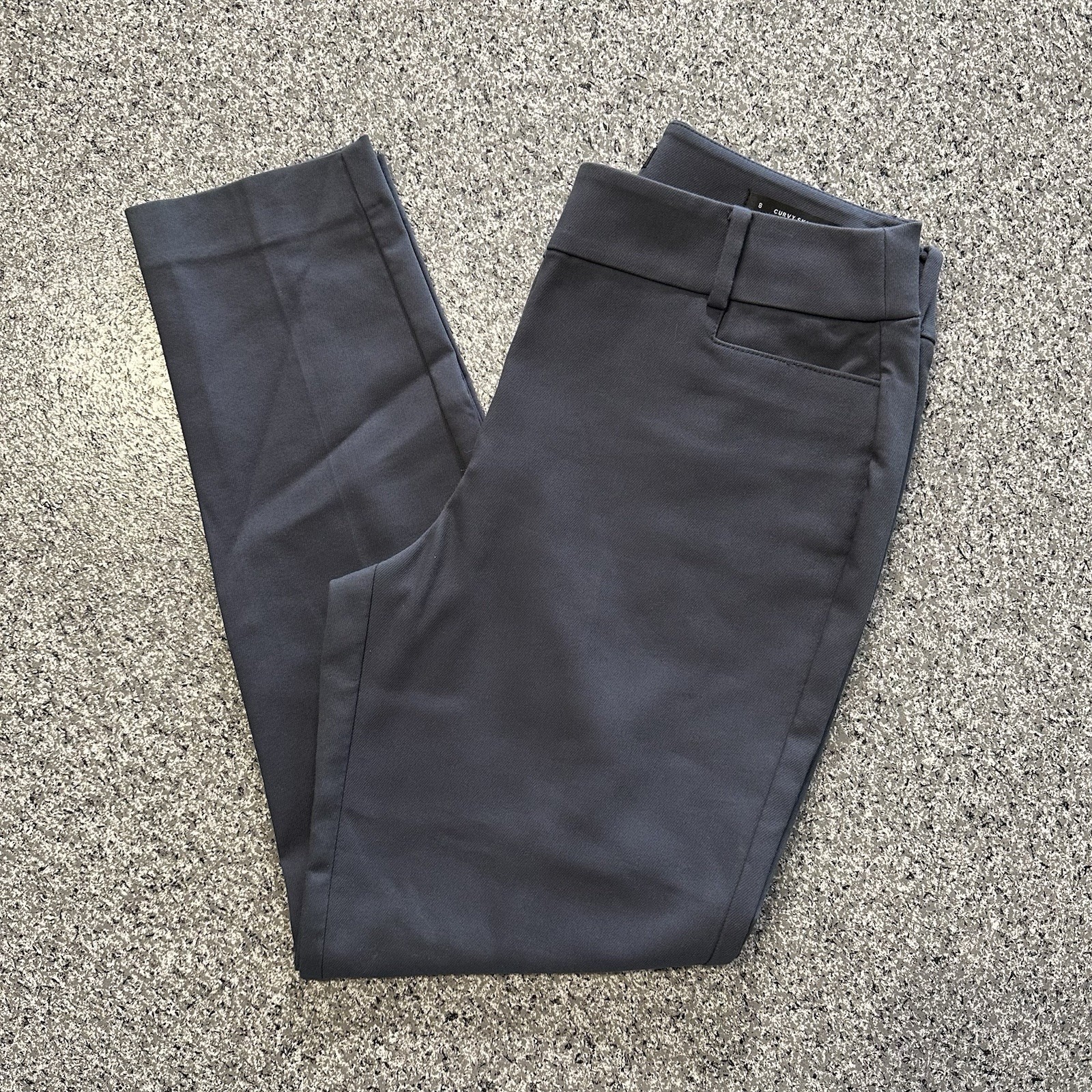 Ann Taylor Loft Dress Pants Womens 8 28x27 Curvy Skinny Grey Mid Rise Stretch